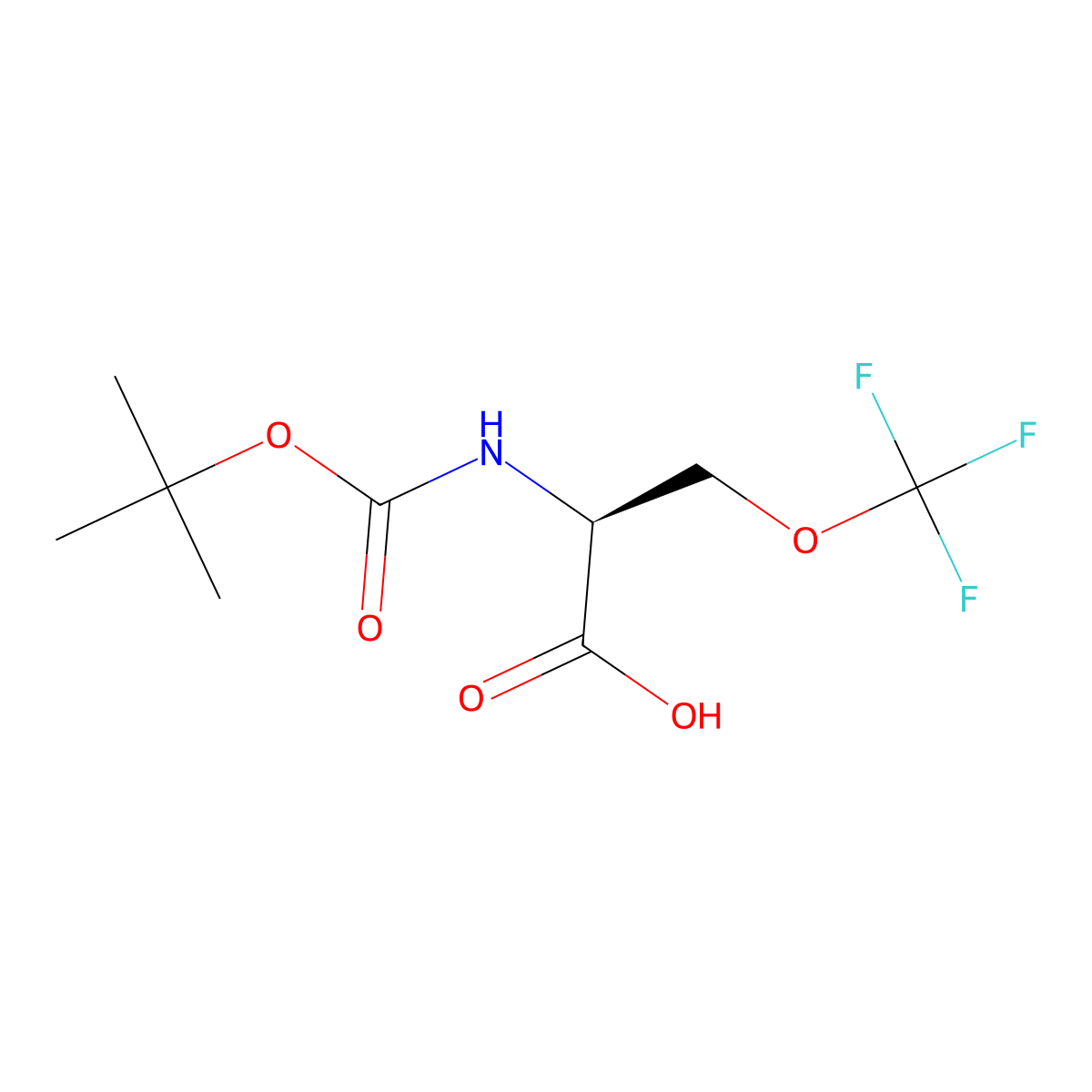 (2S)-2-{[(tert-butoxy)carbonyl]amino}-3-(trifluoromethoxy)propanoic acid molecular structure, CAS 2131238-29-2