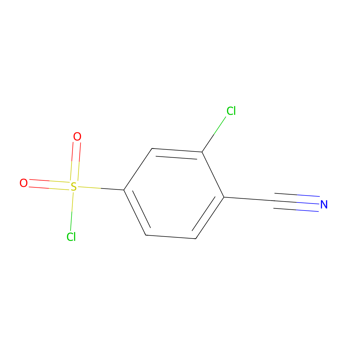 3-Chloro-4-cyanobenzene-1-sulfonyl chloride molecular structure, CAS 213130-43-9