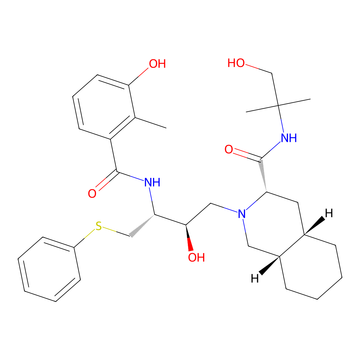 Nelfinavir Hydroxy-tert-butylamide molecular structure, CAS 213135-56-9