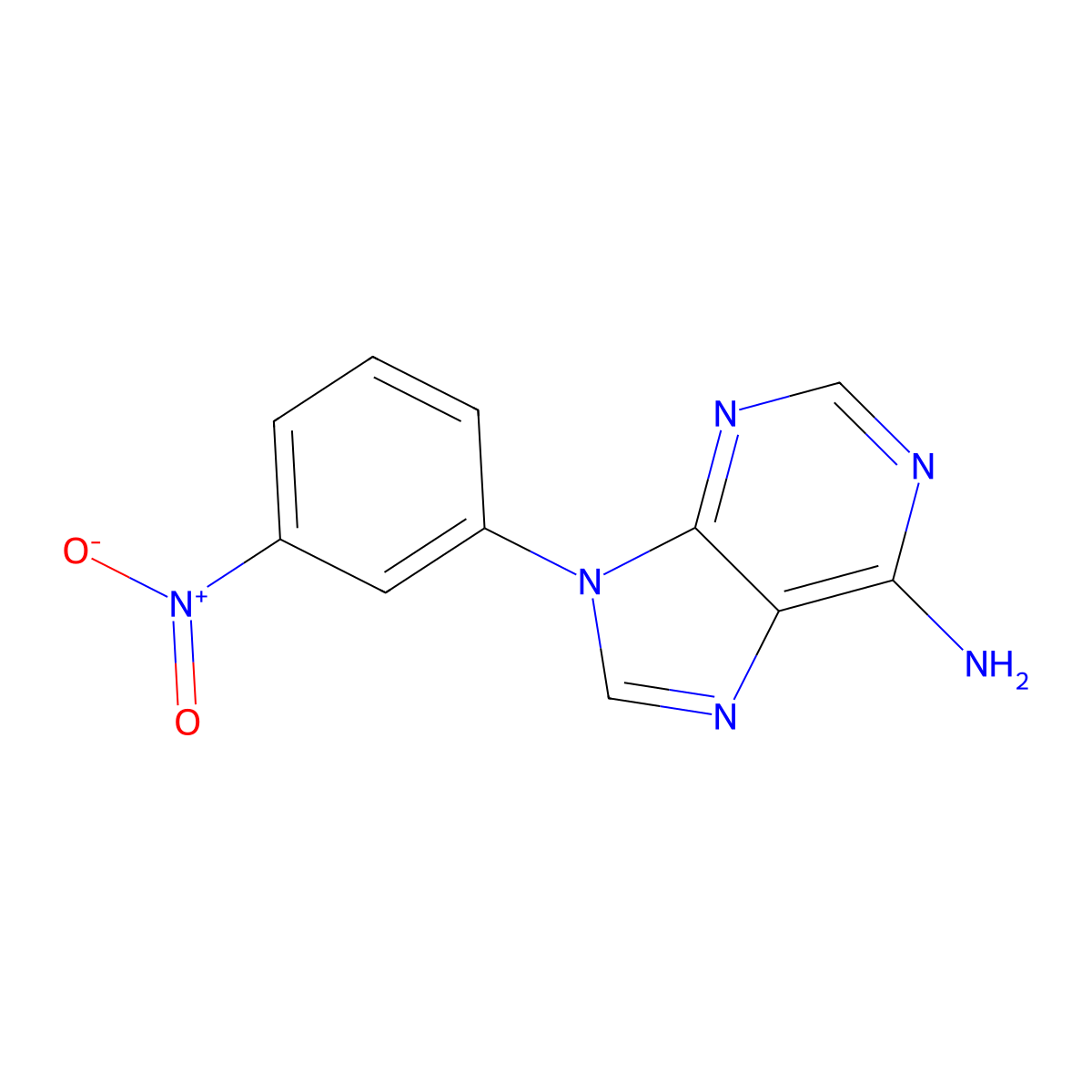 9-(3-Nitrophenyl)-9h-purin-6-amine molecular structure, CAS 21314-05-6