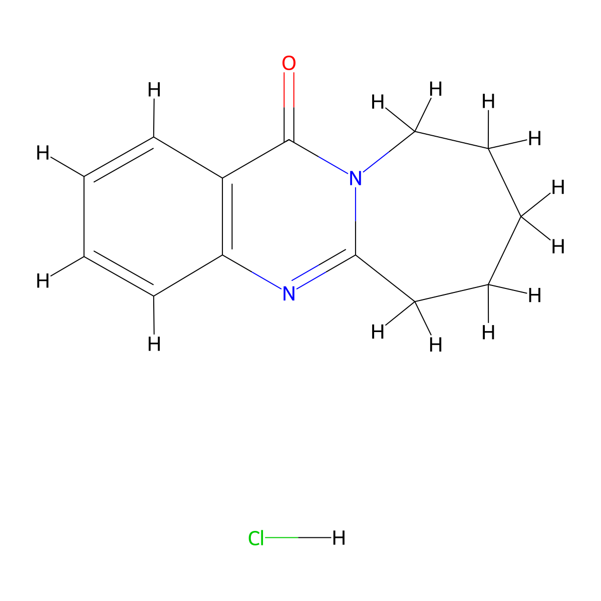 7,8,9,10-tetrahydroazepino[2,1-b]quinazolin-12(6H)-one hydrochloride molecular structure, CAS 21314-60-3