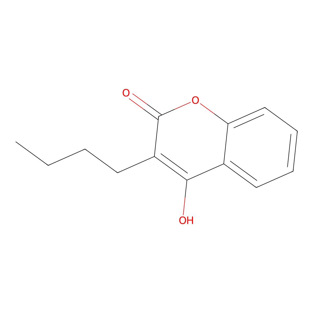 3-Butyl-4-hydroxy-2H-1-benzopyran-2-one molecular structure, CAS 21315-30-0