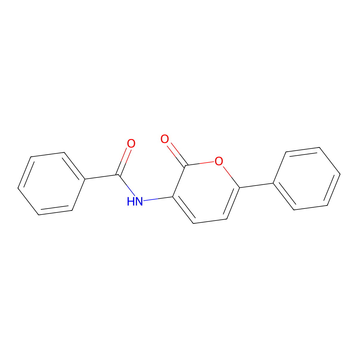 N-(2-Oxo-6-phenyl-2H-pyran-3-yl)benzamide molecular structure, CAS 21316-75-6