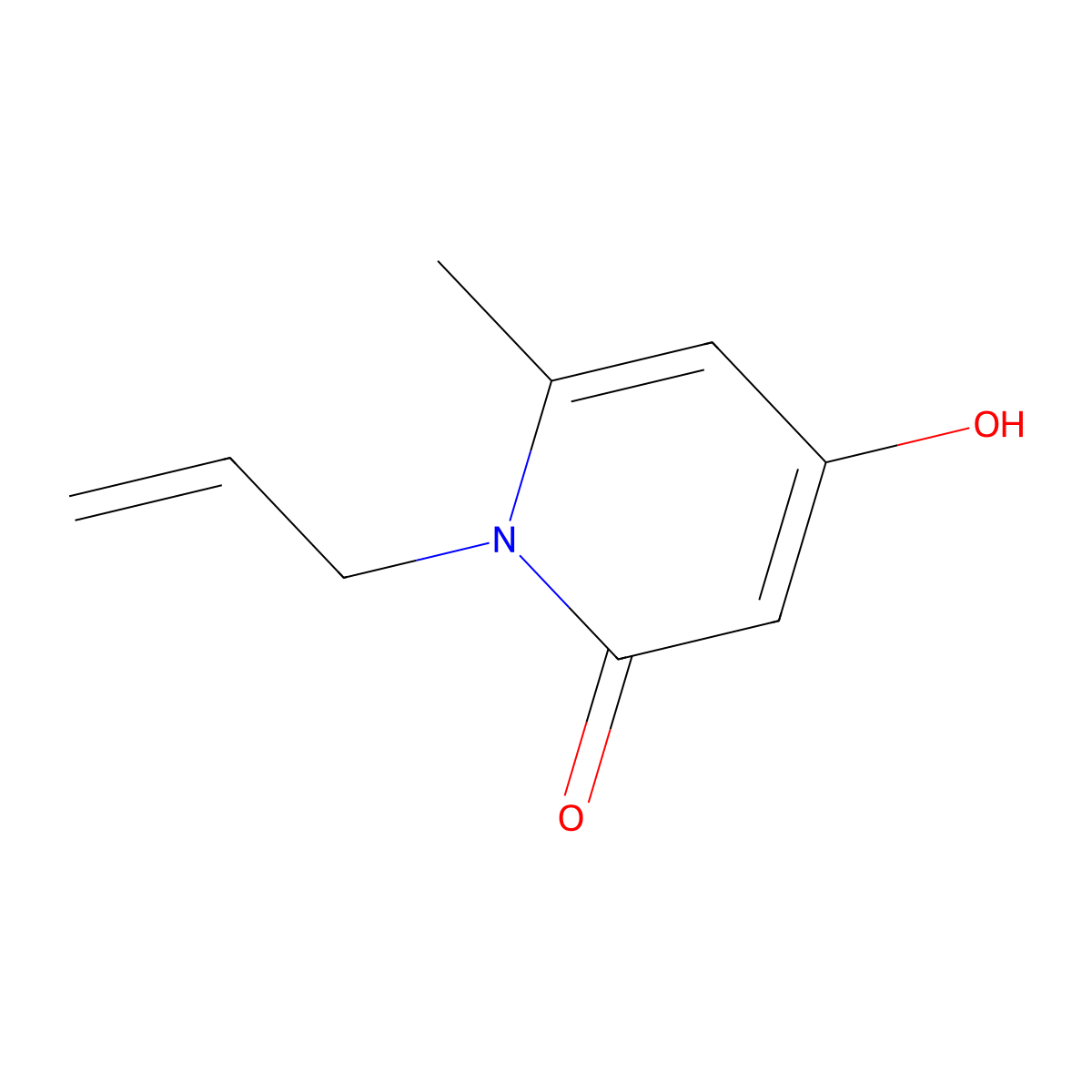 1-allyl-4-hydroxy-6-methylpyridin-2(1H)-one molecular structure, CAS 21317-88-4