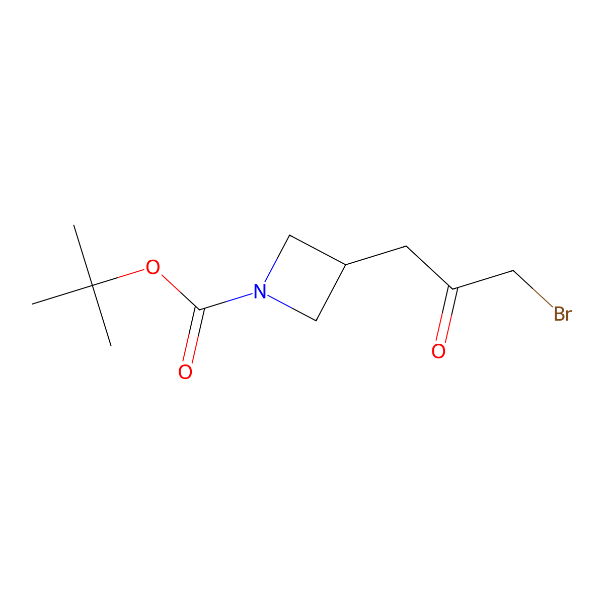 Tert-butyl 3-(3-bromo-2-oxopropyl)azetidine-1-carboxylate molecular structure, CAS 2131759-62-9