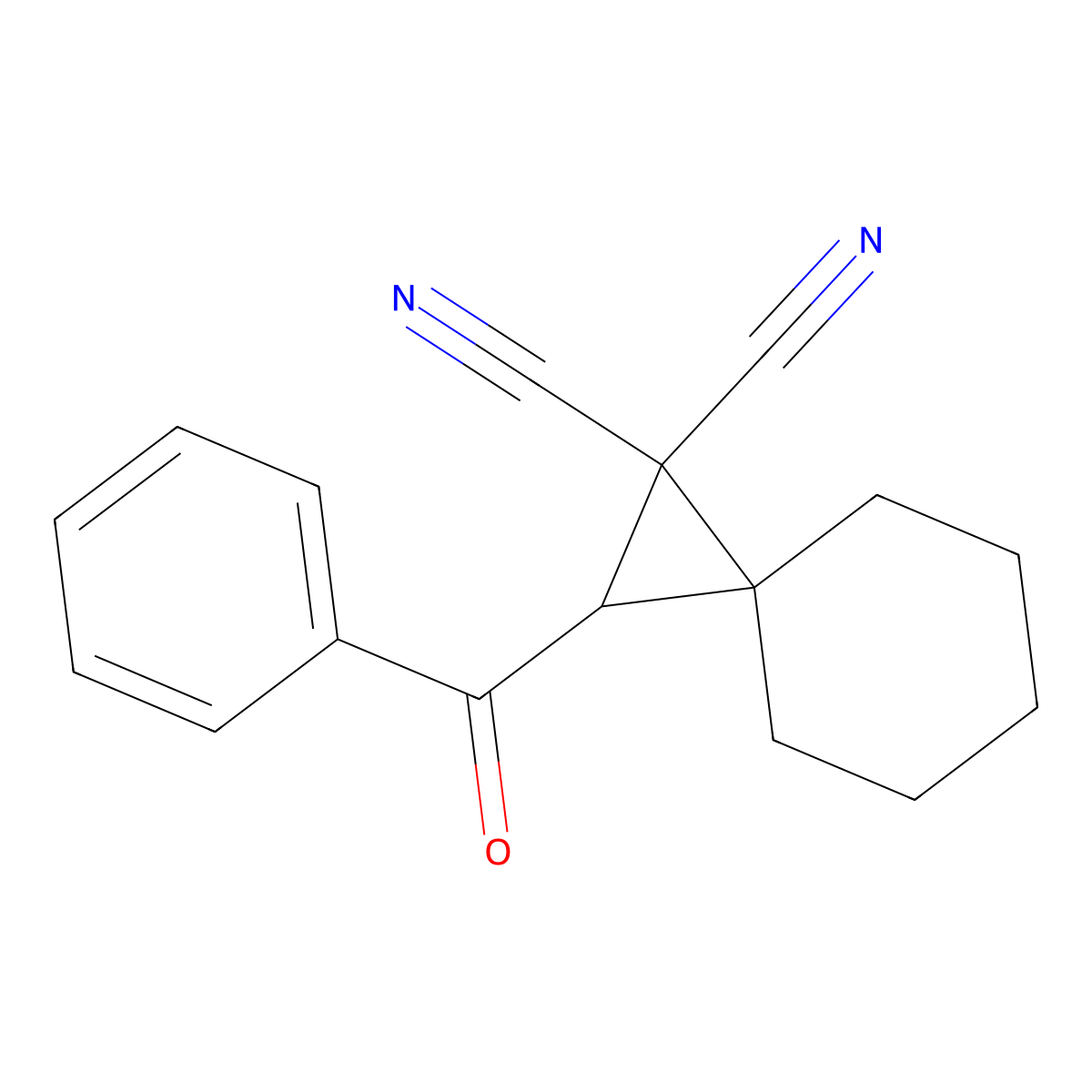 2-Benzoylspiro[2.5]octane-1,1-dicarbonitrile molecular structure, CAS 213178-83-7