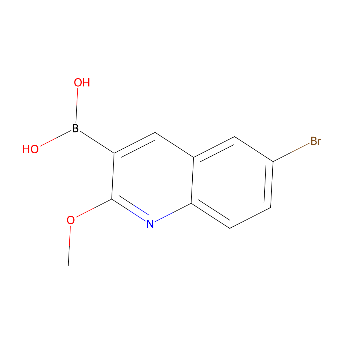 (6-Bromo-2-methoxyquinolin-3-yl)boronic acid molecular structure, CAS 2131782-57-3