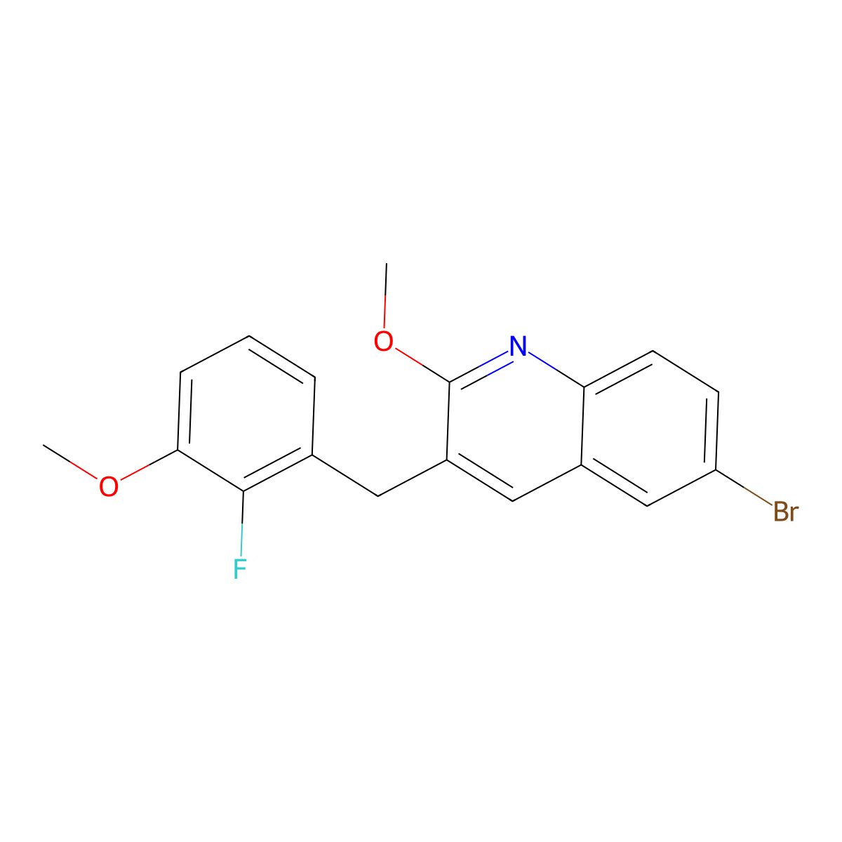 6-Bromo-3-(2-fluoro-3-methoxybenzyl)-2-methoxyquinoline molecular structure, CAS 2131782-63-1