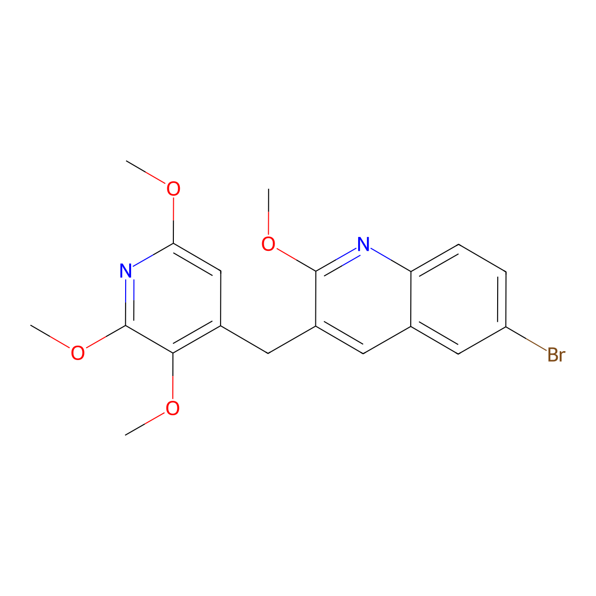 6-Bromo-2-methoxy-3-((2,3,6-trimethoxypyridin-4-YL)methyl)quinoline molecular structure, CAS 2131783-01-0