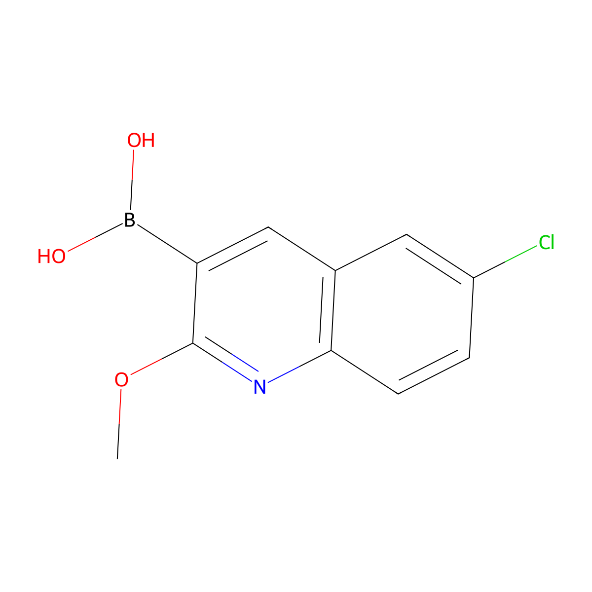 (6-Chloro-2-methoxyquinolin-3-yl)boronic acid molecular structure, CAS 2131783-63-4