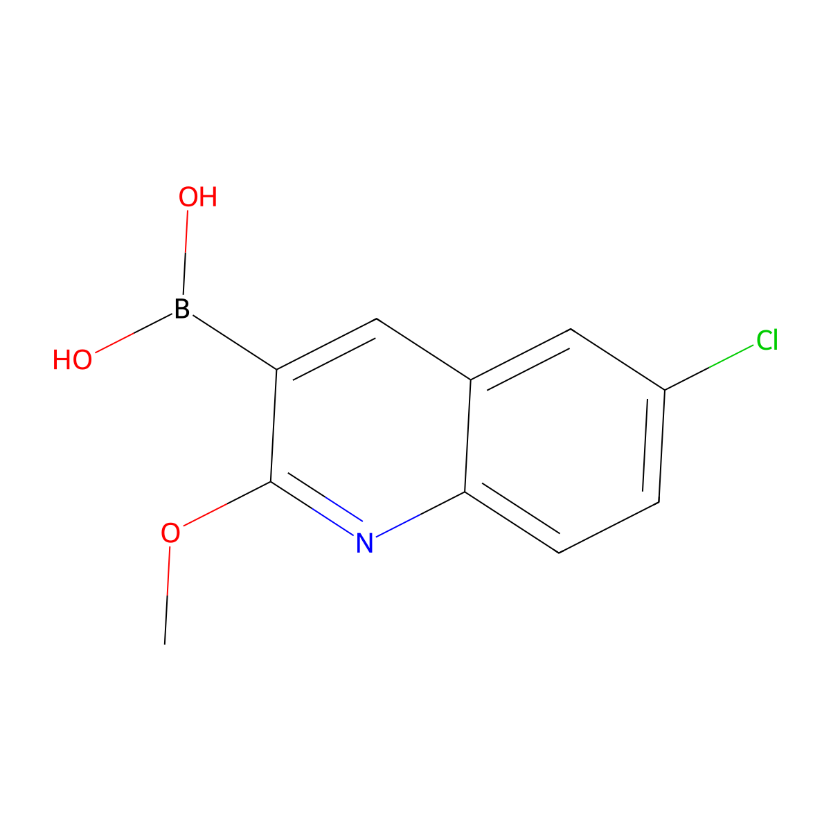 (6-Chloro-2-methoxyquinolin-3-yl)boronic acid molecular structure, CAS 2131783-63-4