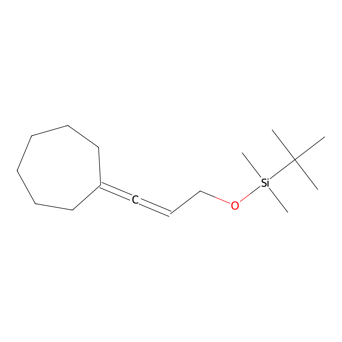 Tert-butyl((3-cycloheptylideneallyl)oxy)dimethylsilane molecular structure, CAS 2131799-33-0