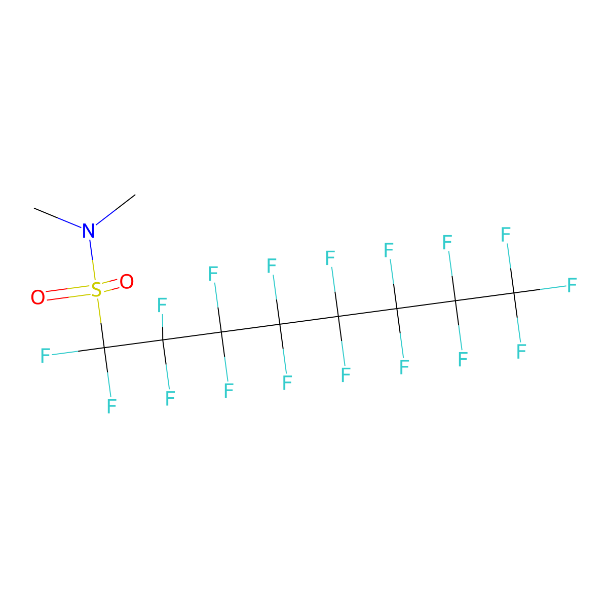 N,N-Dimethyl perfluorooctane sulfonamide molecular structure, CAS 213181-78-3