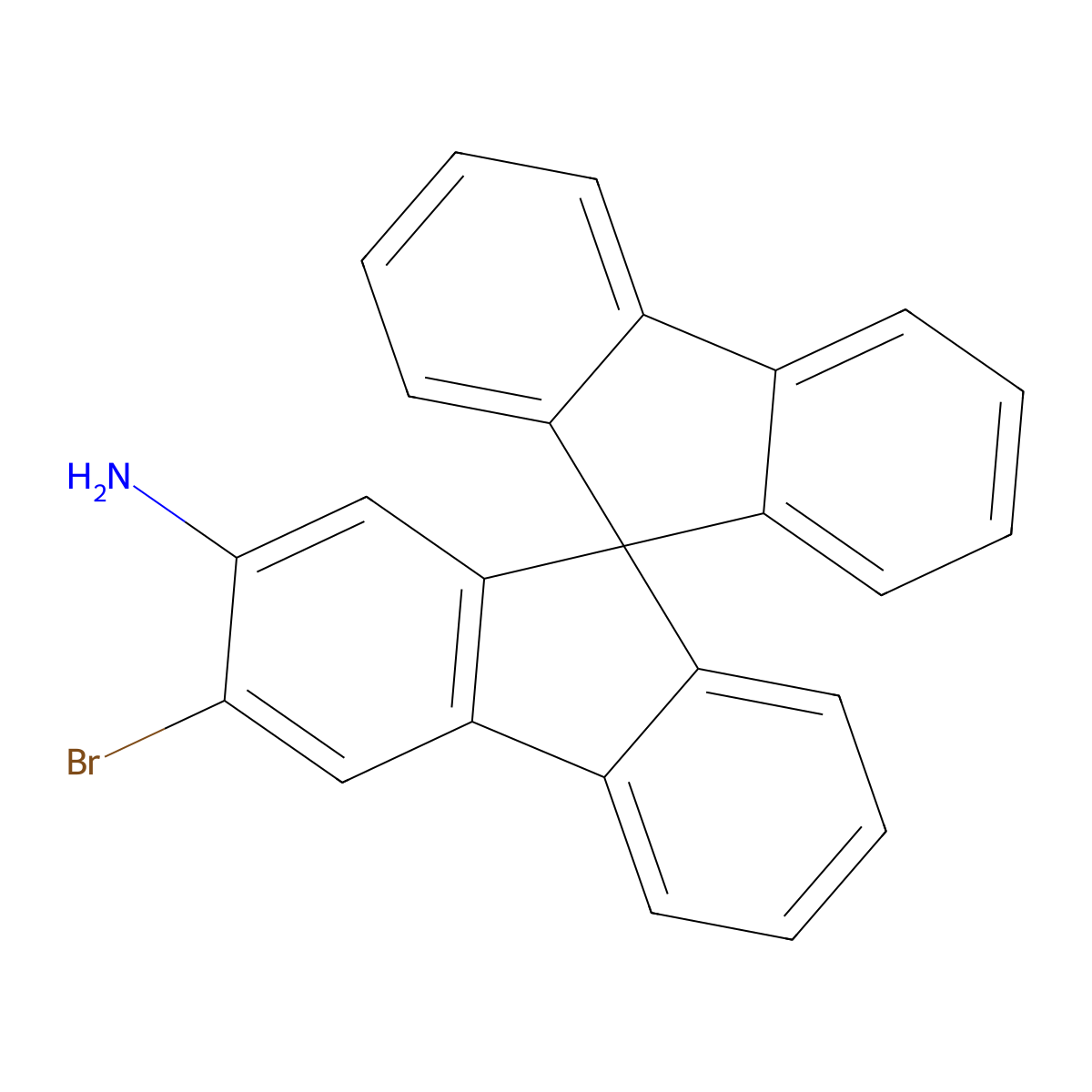 3-Bromo-9,9'-spirobi[fluoren]-2-amine molecular structure, CAS 2131825-24-4