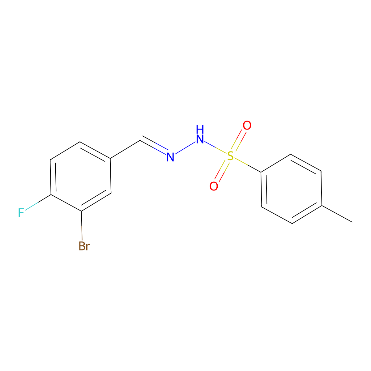 N'-(3-Bromo-4-fluorobenzylidene)-4-methylbenzenesulfonohydrazide molecular structure, CAS 2131827-25-1