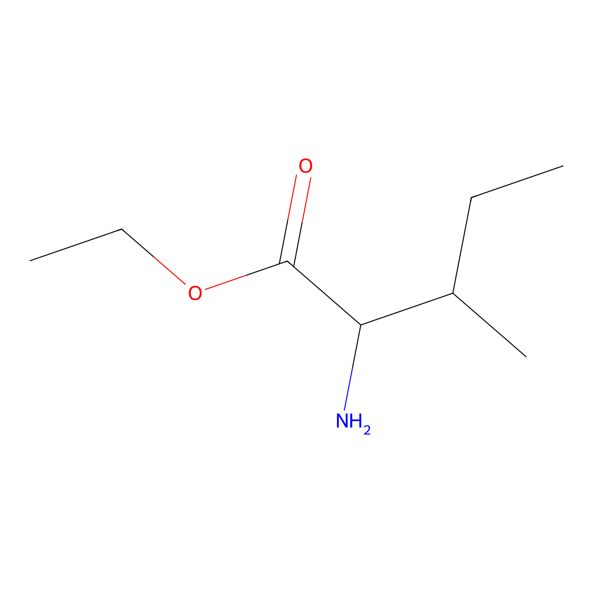 Ethyl 2-amino-3-methylpentanoate molecular structure, CAS 2131830-46-9
