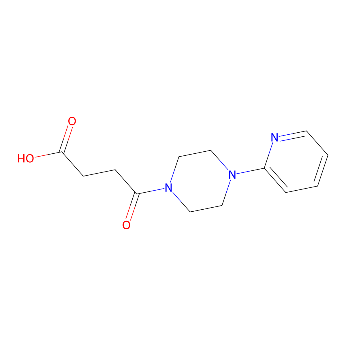 4-Oxo-4-[4-(pyridin-2-yl)piperazin-1-yl]butanoic acid molecular structure, CAS 213186-59-5
