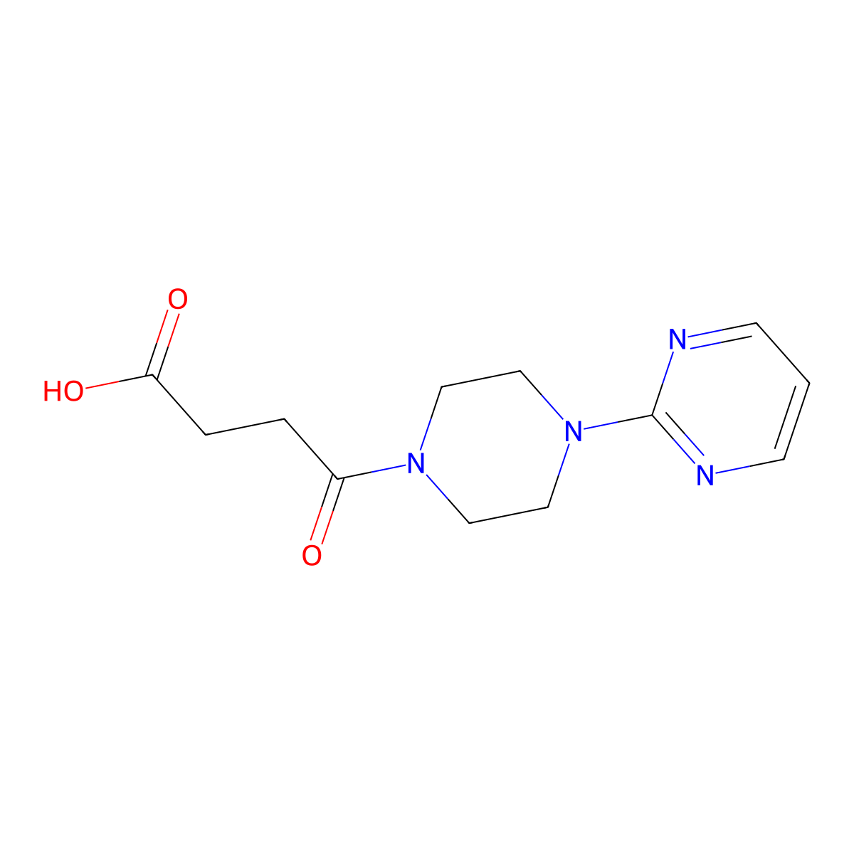 4-Oxo-4-[4-(pyrimidin-2-yl)piperazin-1-yl]butanoic acid molecular structure, CAS 213186-60-8