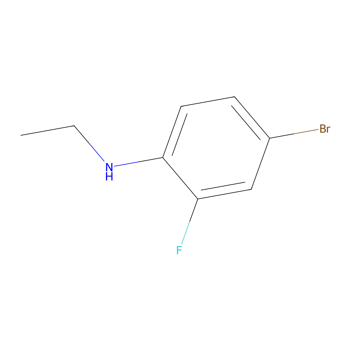 4-Bromo-N-ethyl-2-fluorobenzenamine molecular structure, CAS 213190-13-7