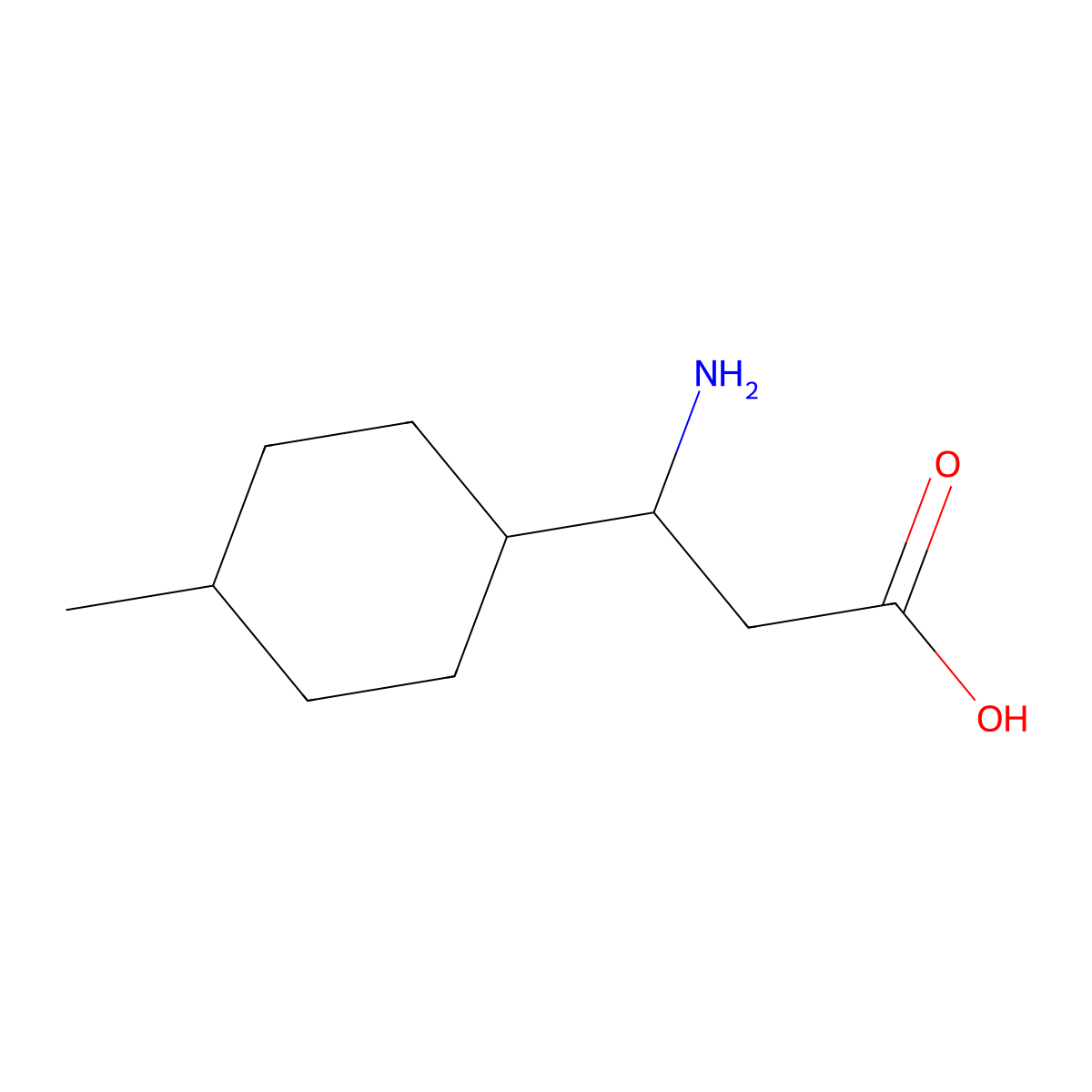 3-Amino-3-(4-methylcyclohexyl)propanoic acid molecular structure, CAS 213192-20-2