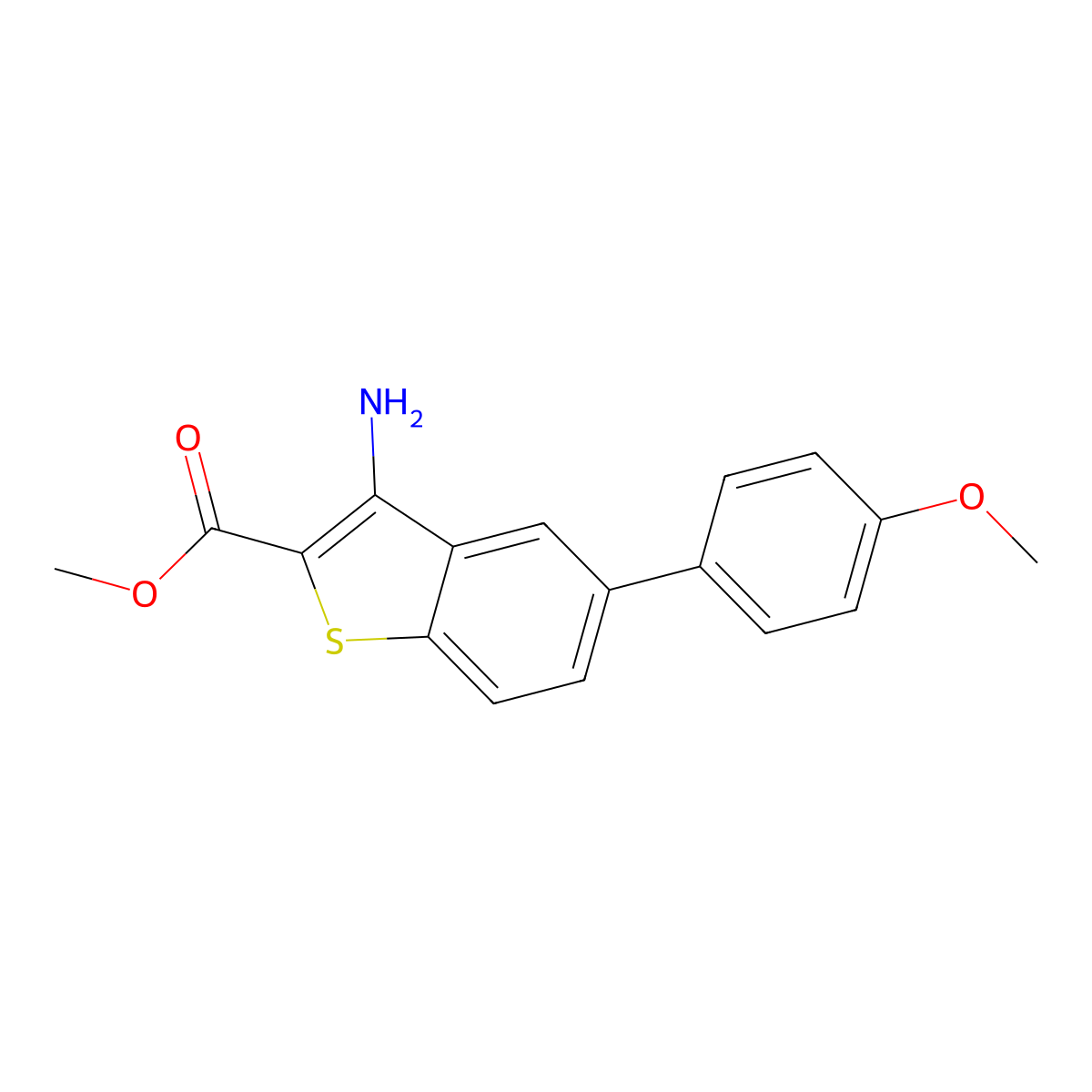 Methyl 3-amino-5-(4-methoxyphenyl)benzo[b]thiophene-2-carboxylate molecular structure, CAS 213192-33-7