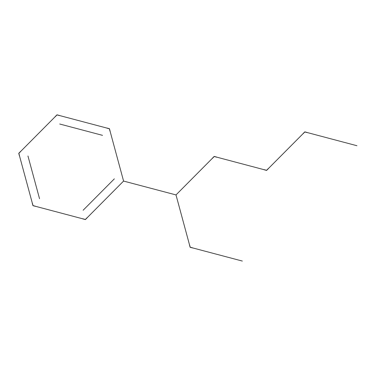 (3-Heptyl)benzene molecular structure, CAS 2132-85-6