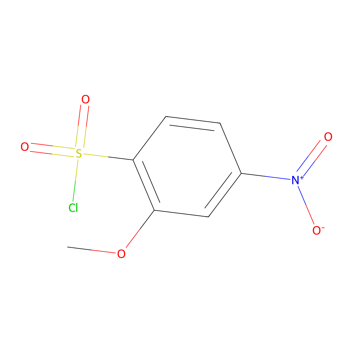 2-Methoxy-4-nitrobenzenesulfonyl chloride molecular structure, CAS 21320-91-2