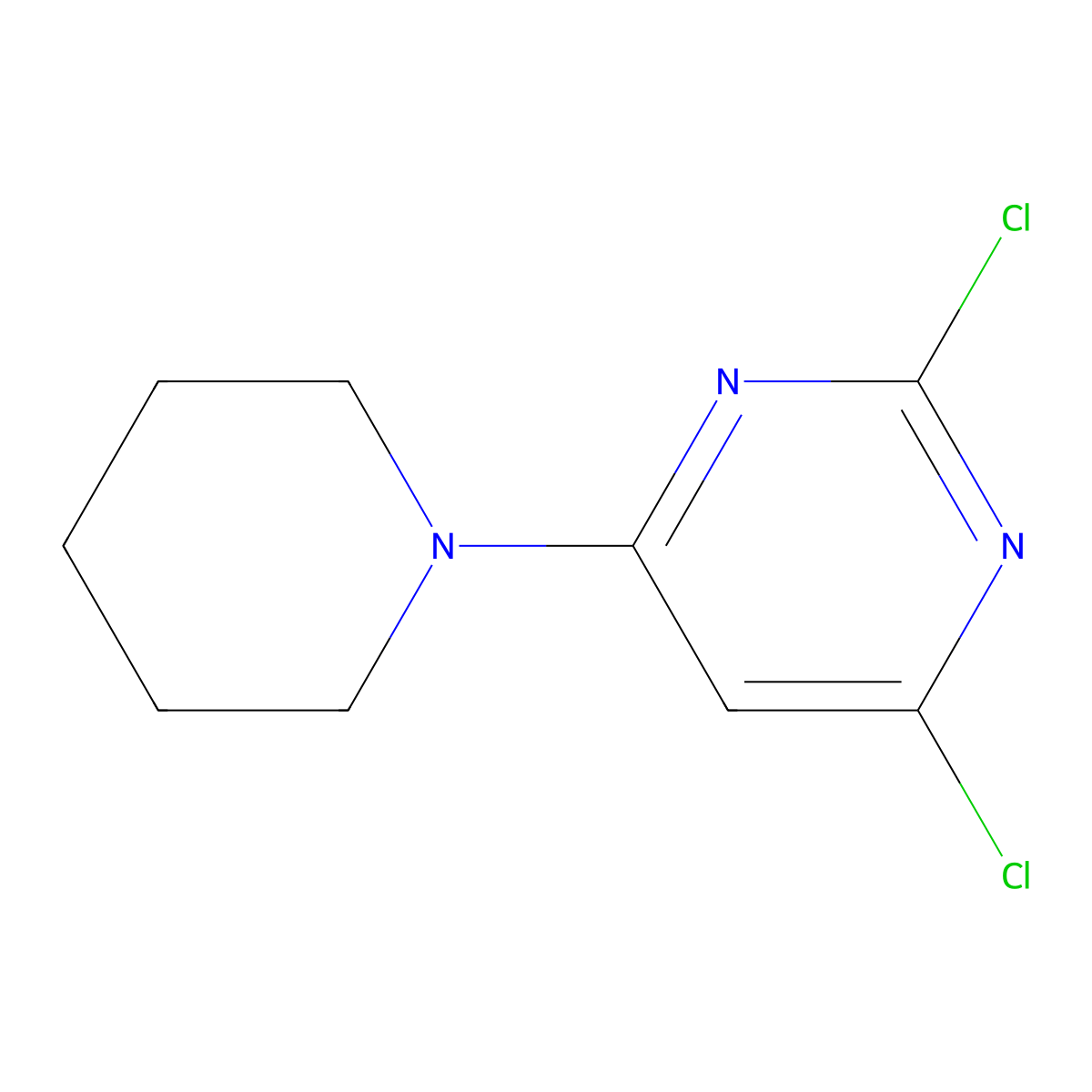 2,4-Dichloro-6-(piperidin-1-yl)pyrimidine molecular structure, CAS 213201-98-0