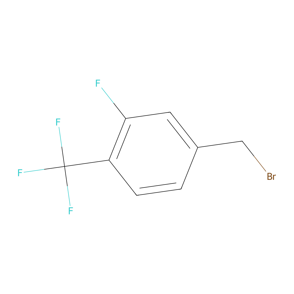 4-(Bromomethyl)-2-fluoro-1-(trifluoromethyl)benzene molecular structure, CAS 213203-65-7