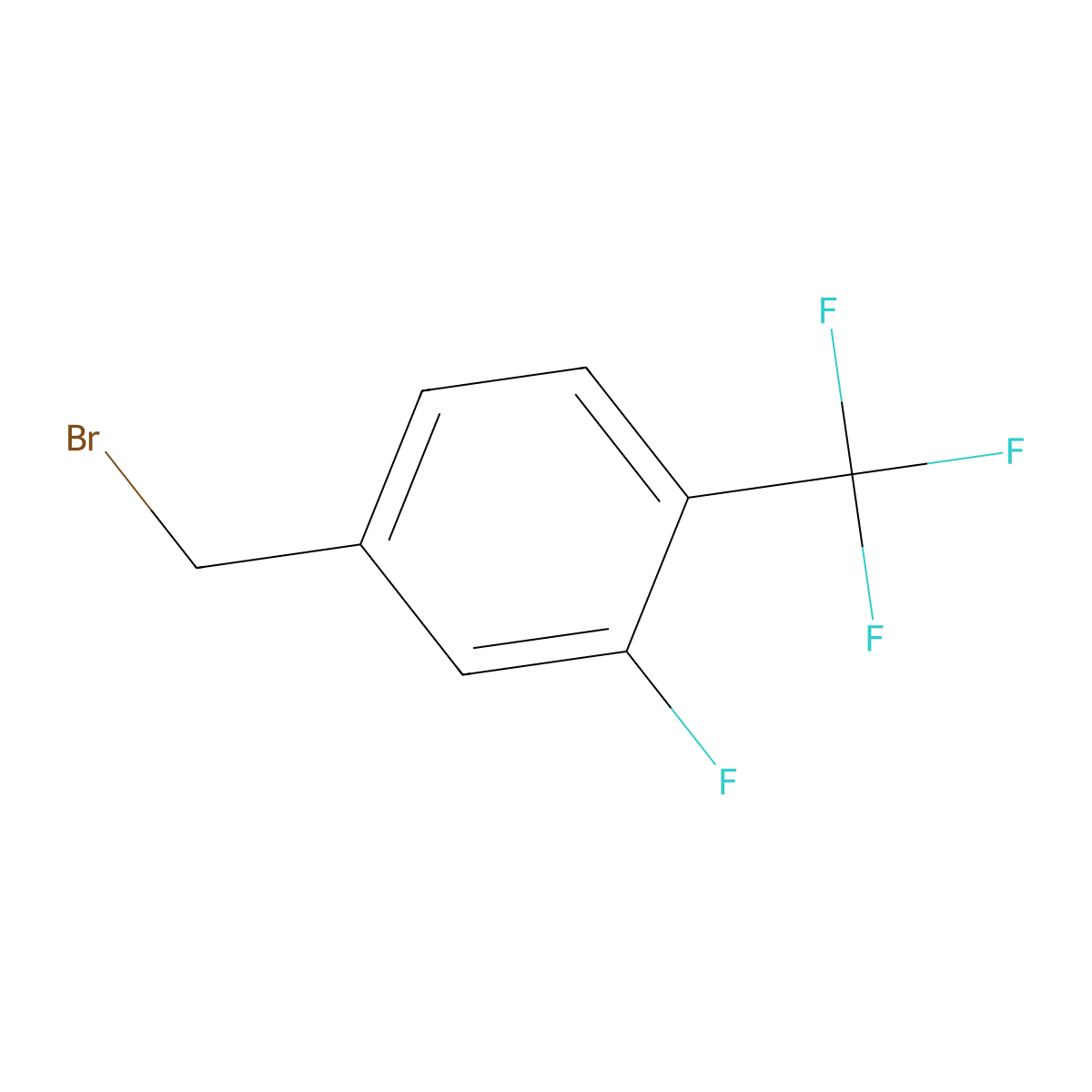 4-(Bromomethyl)-2-fluoro-1-(trifluoromethyl)benzene molecular structure, CAS 213203-65-7