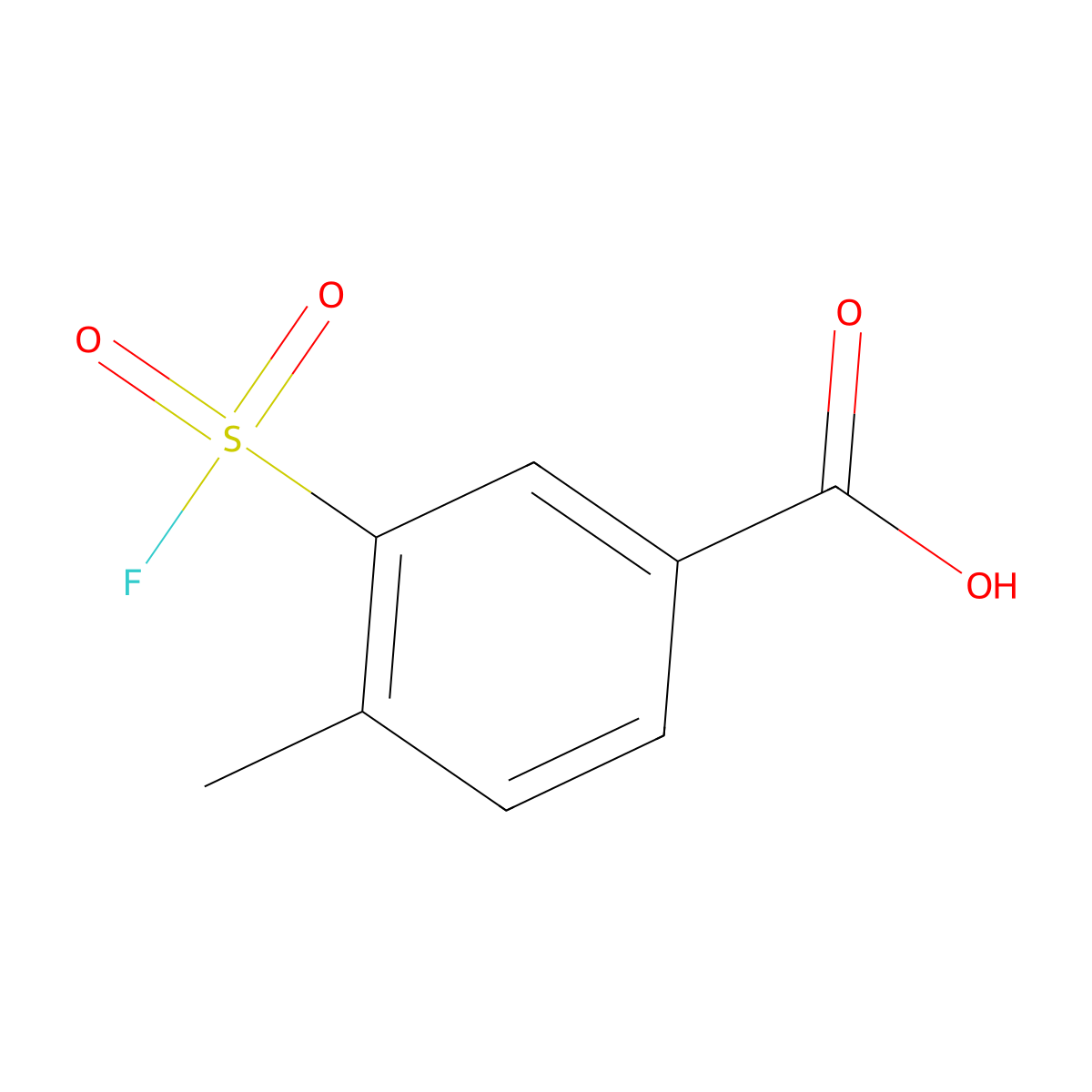 3-(Fluorosulfonyl)-4-methylbenzoic acid molecular structure, CAS 21322-93-0
