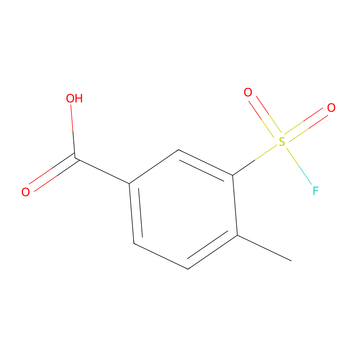 3-(Fluorosulfonyl)-4-methylbenzoic acid molecular structure, CAS 21322-93-0