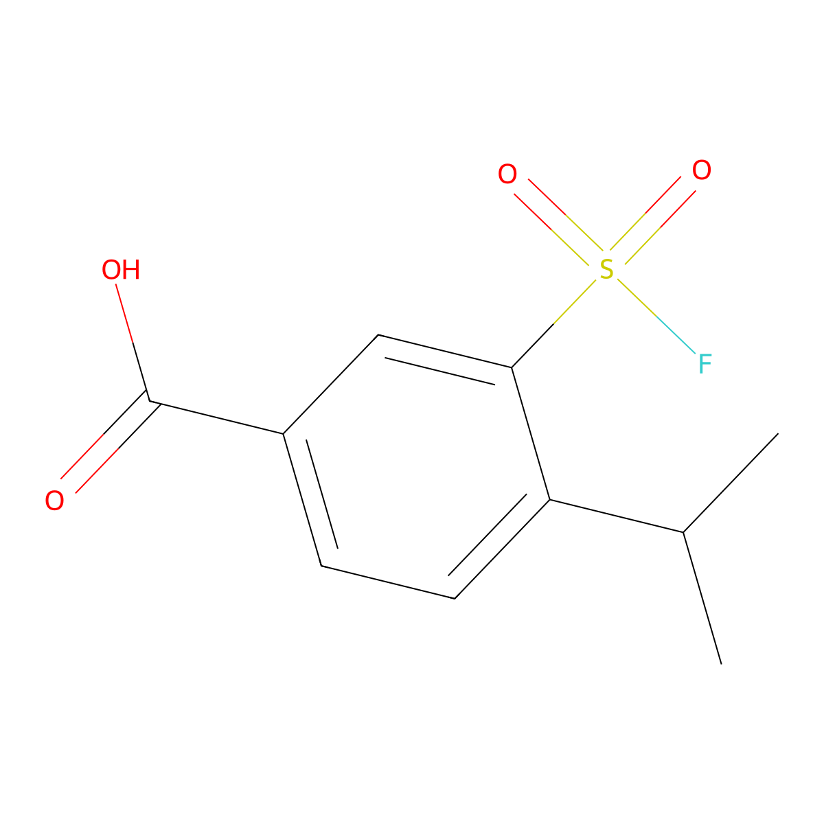 3-(Fluorosulfonyl)-4-(propan-2-yl)benzoic acid molecular structure, CAS 21322-94-1