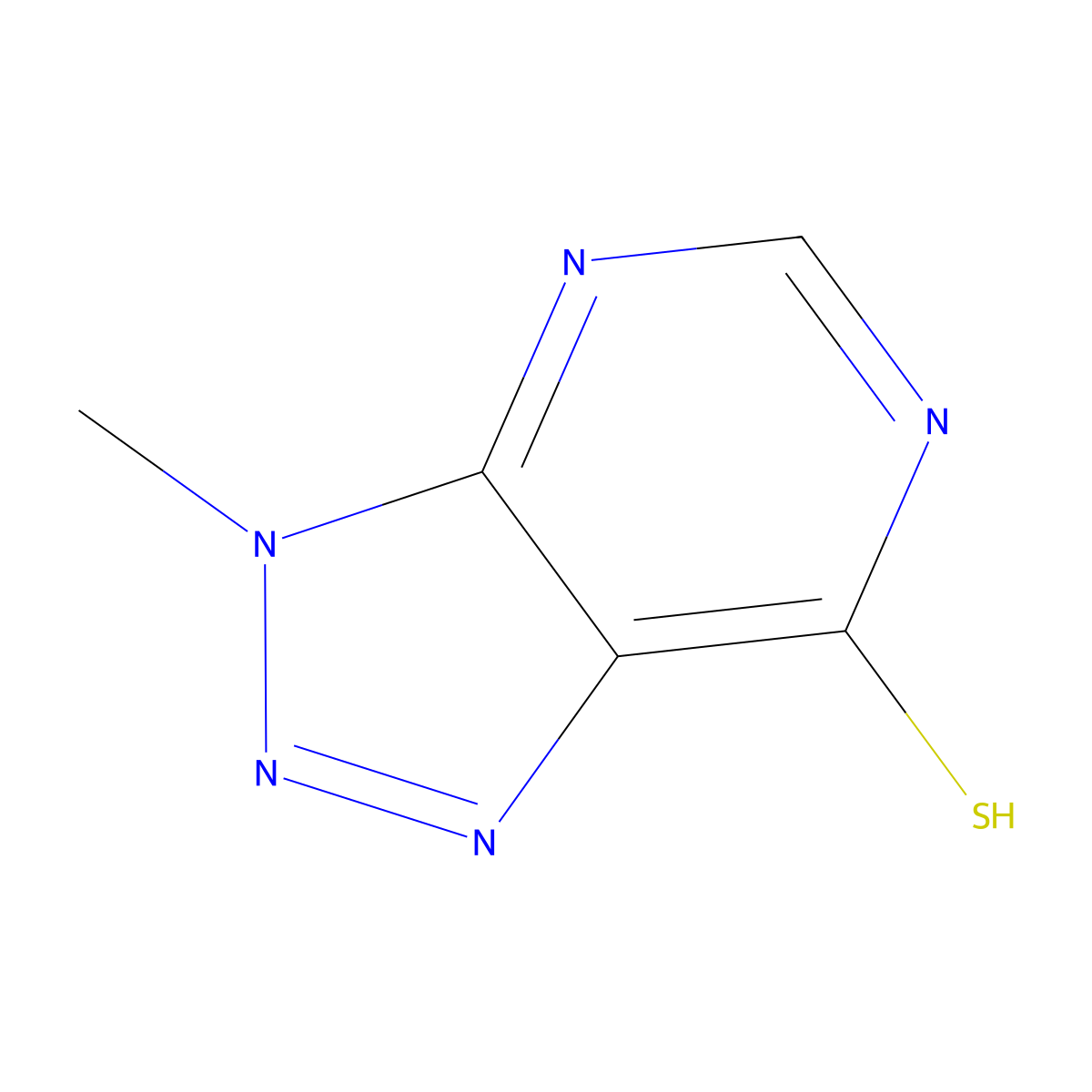 3-Methyl-3H-[1,2,3]triazolo[4,5-d]pyrimidine-7-thiol molecular structure, CAS 21323-73-9