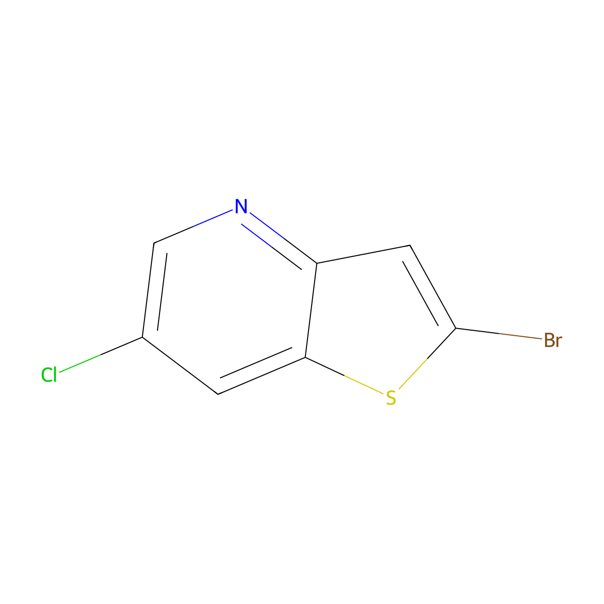 2-Bromo-6-chlorothieno[3,2-B]pyridine molecular structure, CAS 2132382-55-7