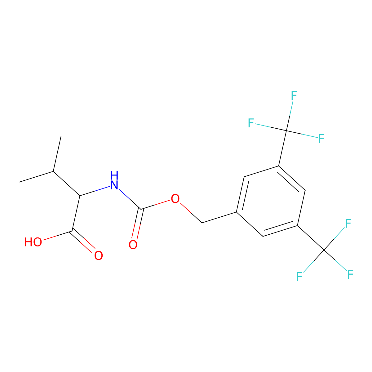 3,5-Bis-Trifluoromethylcarbobenzyloxy-L-valine molecular structure, CAS 2132391-02-5