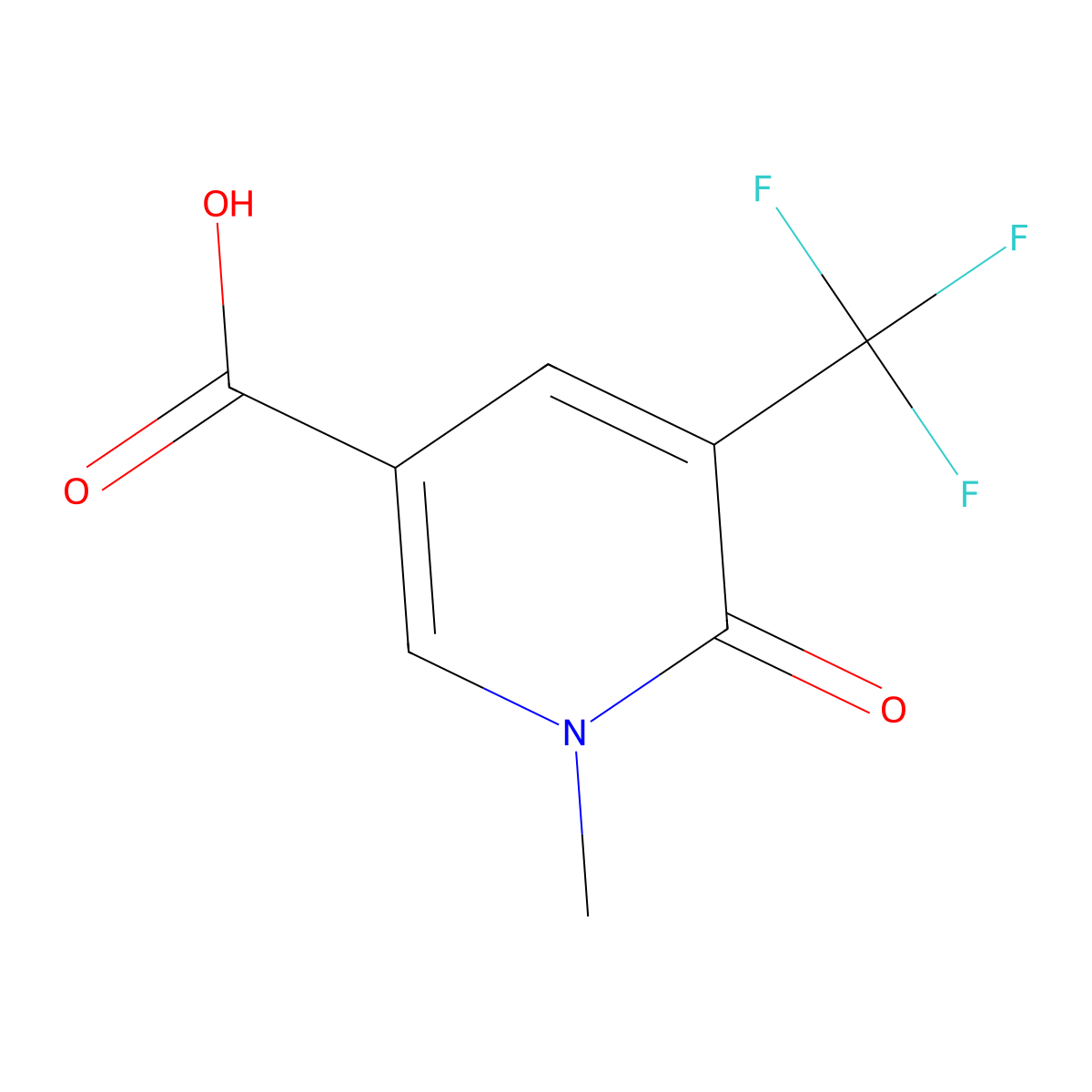 1-Methyl-6-oxo-5-(trifluoromethyl)-1,6-dihydropyridine-3-carboxylic acid molecular structure, CAS 2132393-04-3