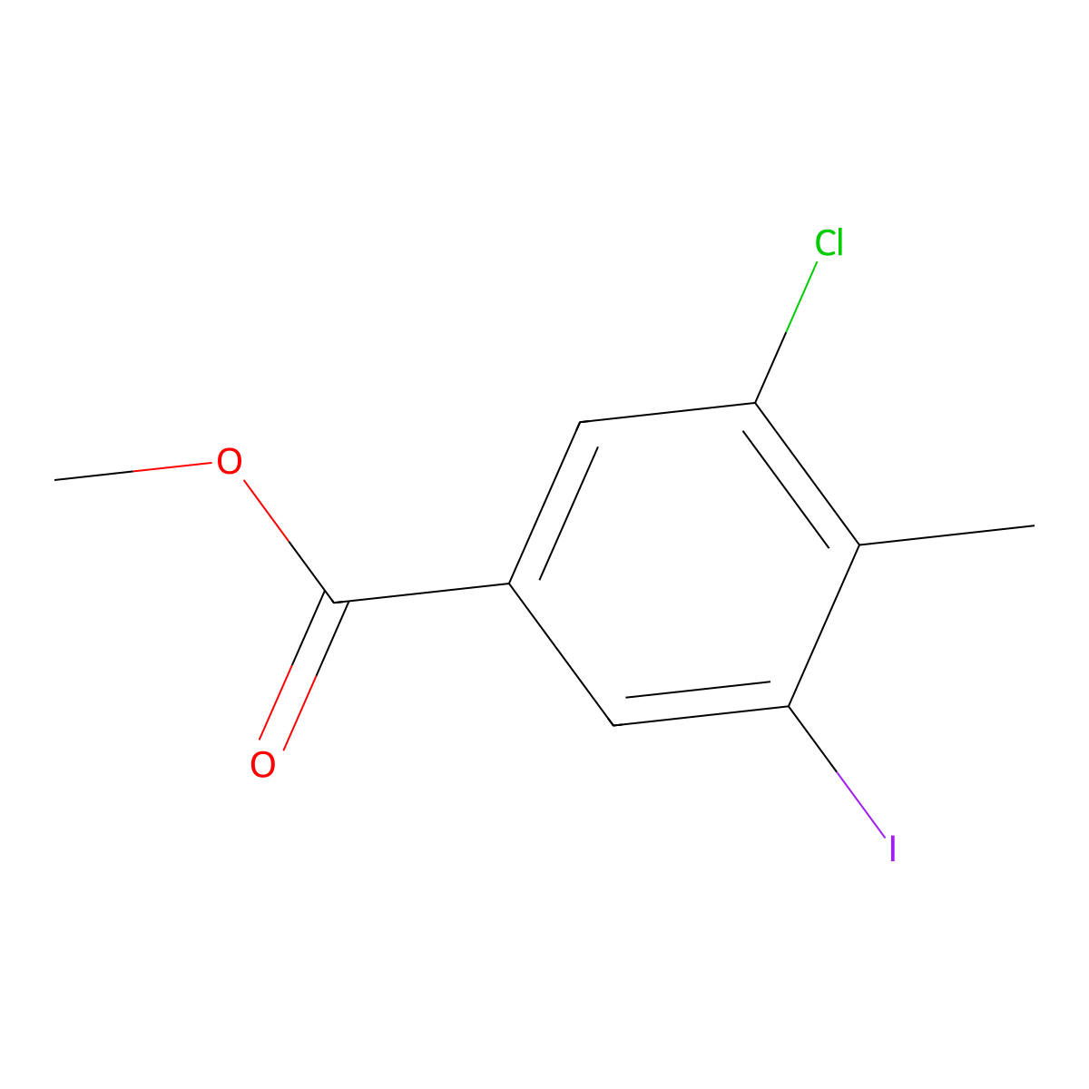 Methyl 3-chloro-5-iodo-4-methylbenzoate molecular structure, CAS 21324-01-6