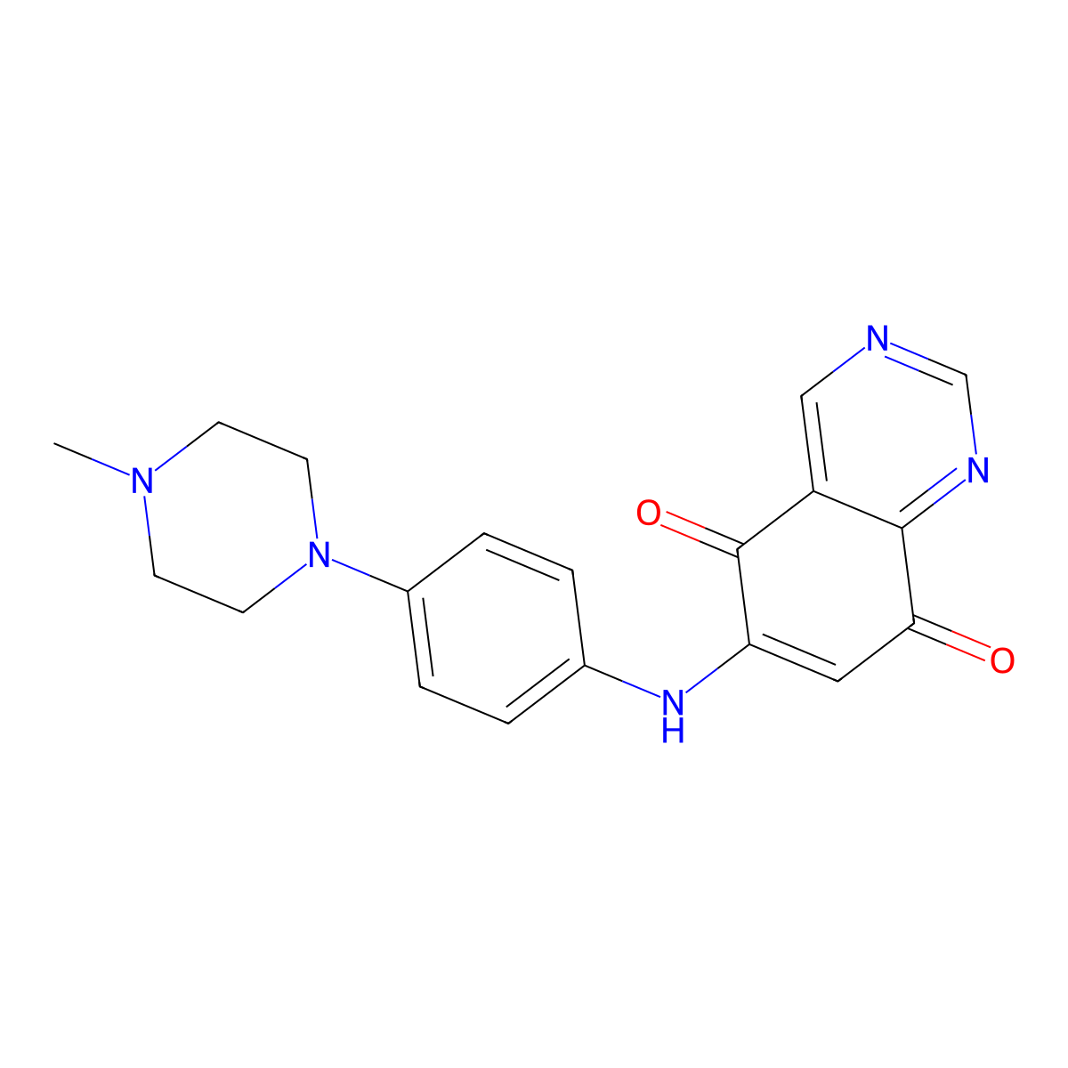 6-[[4-(4-Methyl-1-piperazinyl)phenyl]amino]-5,8-quinazolinedione molecular structure, CAS 2132411-21-1