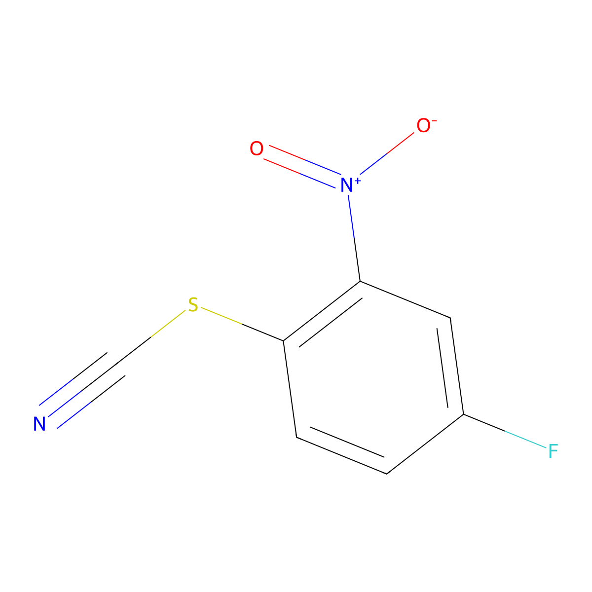4-Fluoro-2-nitrophenylthiocyanate molecular structure, CAS 21325-03-1