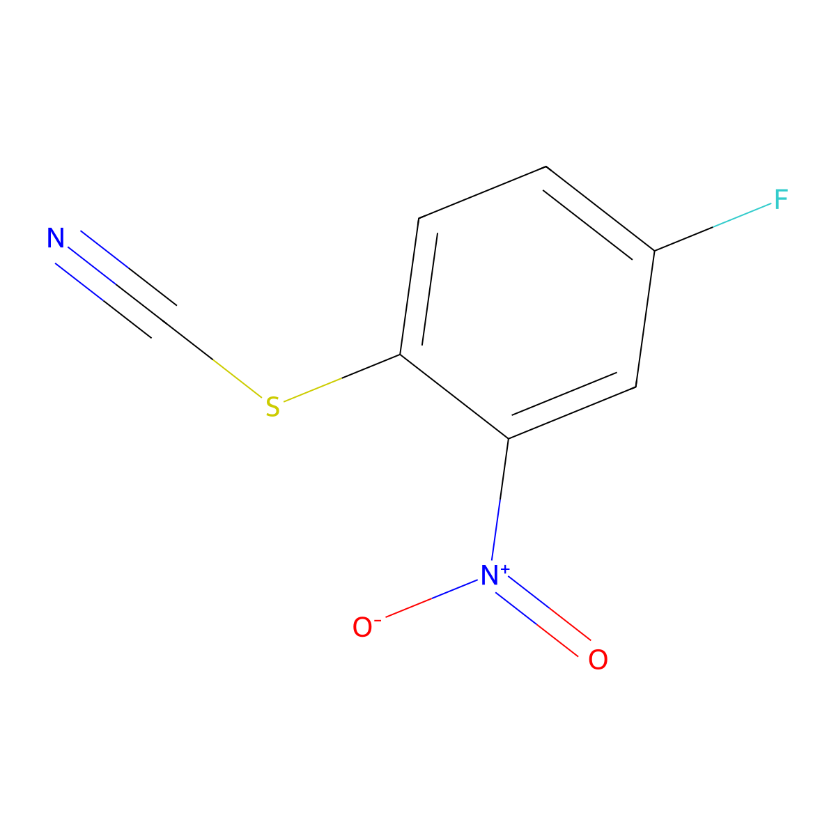 4-Fluoro-2-nitrophenylthiocyanate molecular structure, CAS 21325-03-1