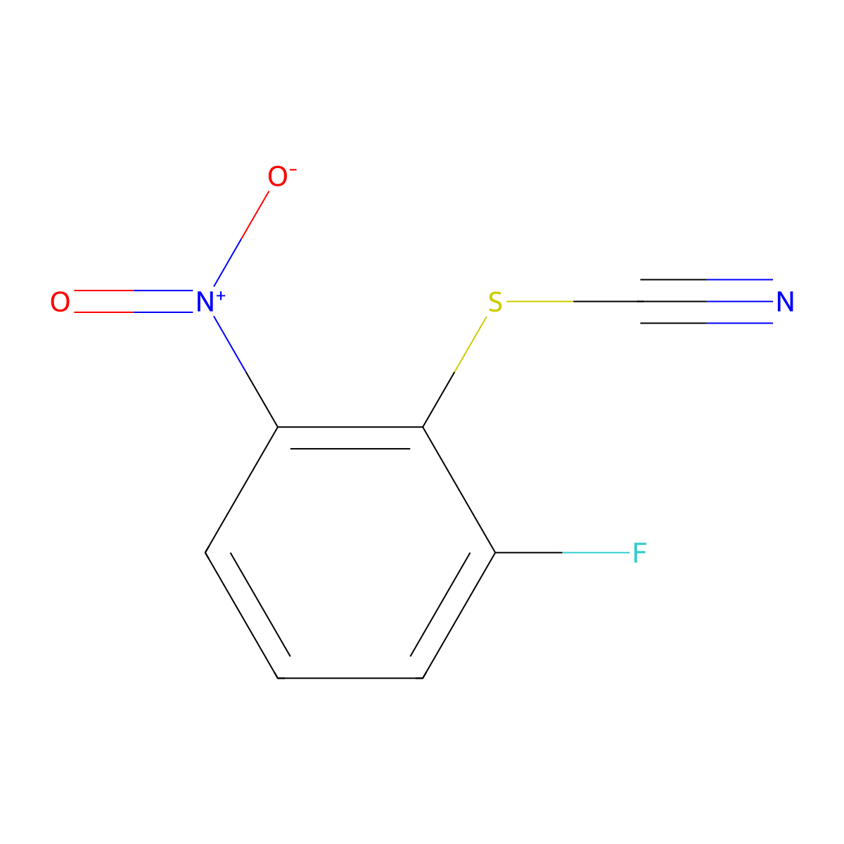 2-Fluoro-6-nitrophenylthiocyanate molecular structure, CAS 21325-05-3