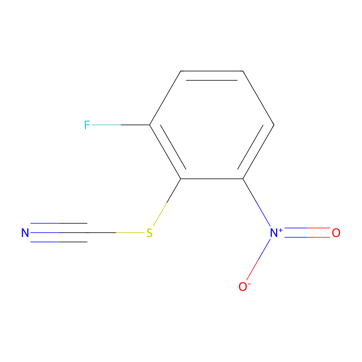 2-Fluoro-6-nitrophenylthiocyanate molecular structure, CAS 21325-05-3