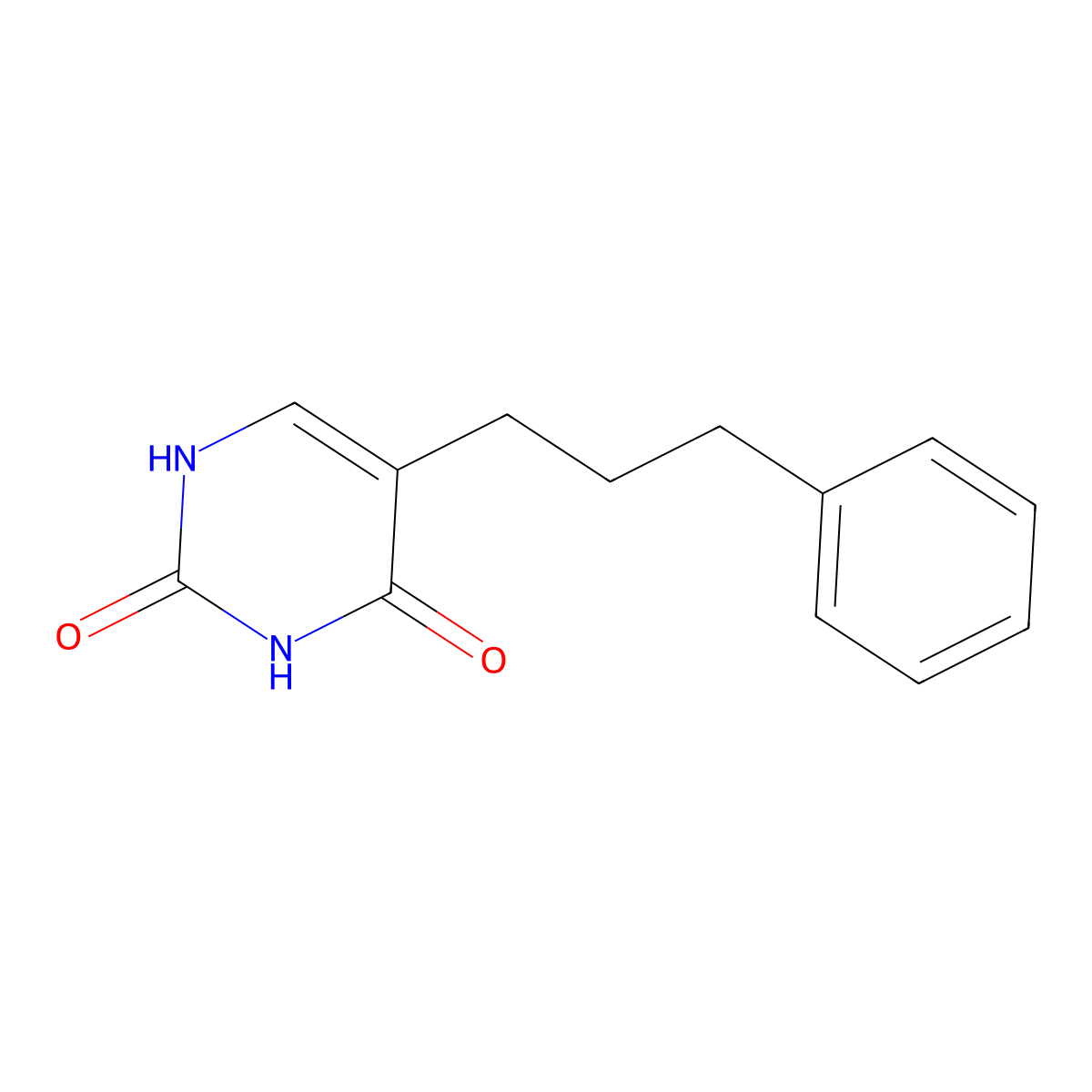 5-(3-phenylpropyl)-1H-pyrimidine-2,4-dione molecular structure, CAS 21325-47-3