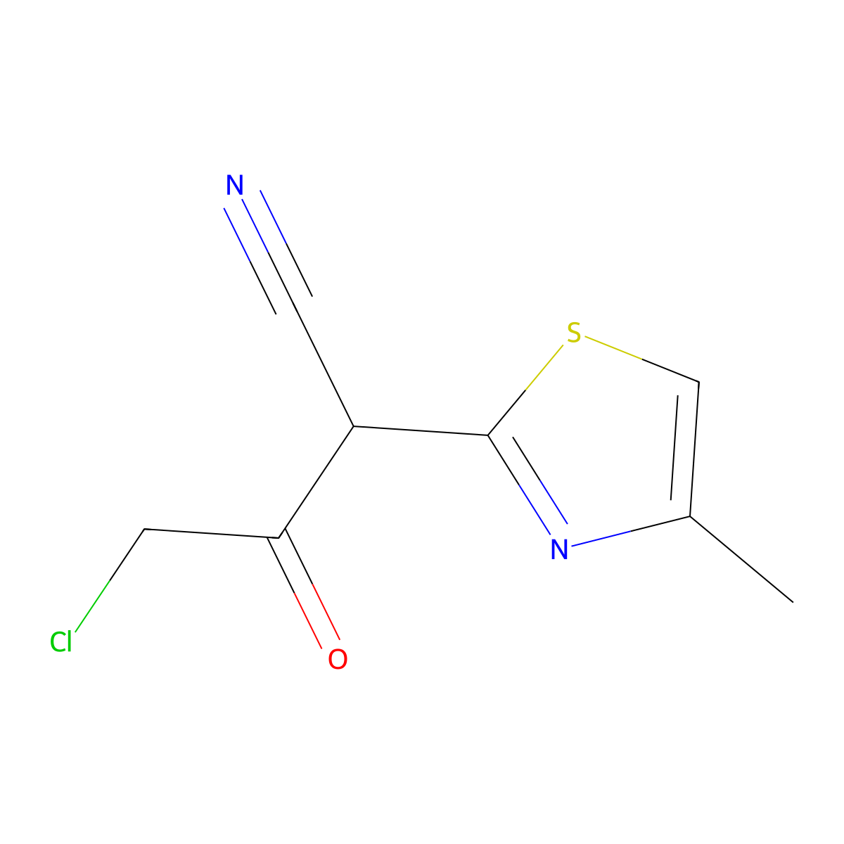 4-Chloro-2-(4-methyl-1,3-thiazol-2-yl)-3-oxobutanenitrile molecular structure, CAS 213251-00-4