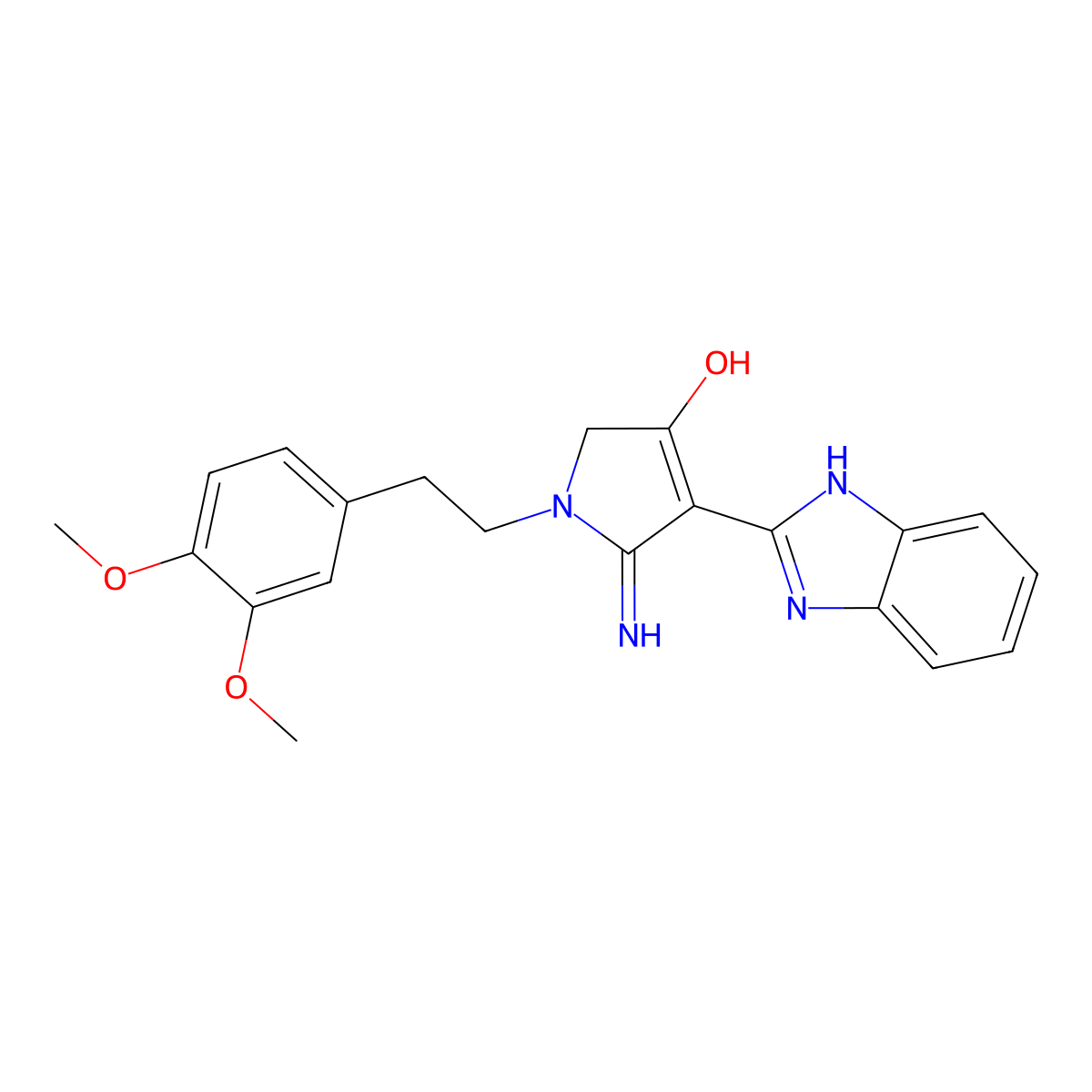 2-Amino-3-benzimidazol-2-yl-1-[2-(3,4-dimethoxyphenyl)ethyl]-2-pyrrolin-4-one molecular structure, CAS 213251-03-7
