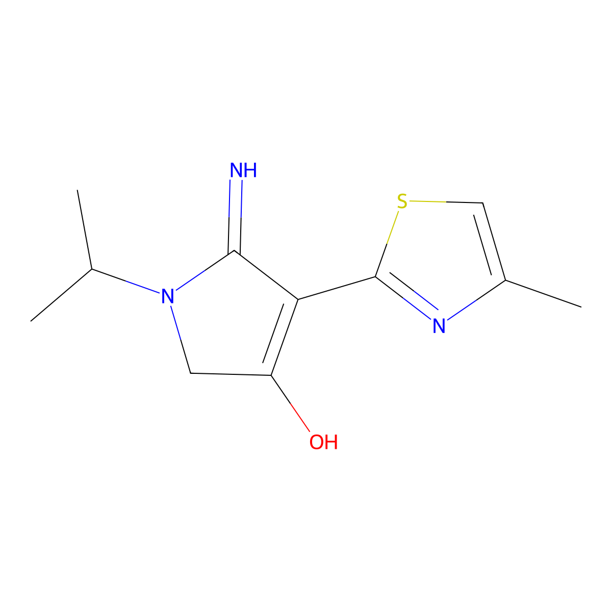 5-imino-4-(4-methyl-1,3-thiazol-2-yl)-1-(propan-2-yl)-2,5-dihydro-1H-pyrrol-3-ol molecular structure, CAS 213251-31-1