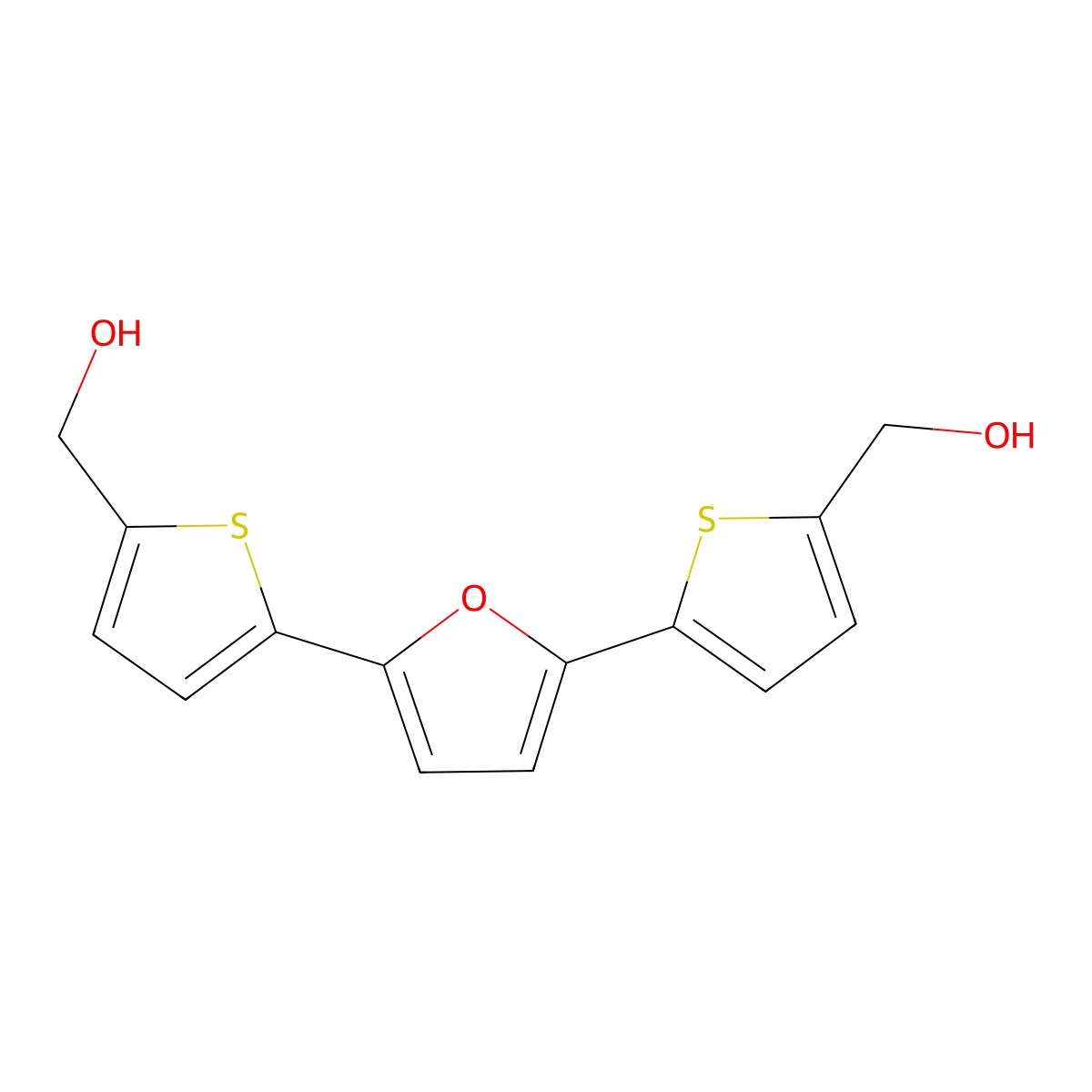 2,5-Bis(5-hydroxymethyl-2-thienyl)furan molecular structure, CAS 213261-59-7