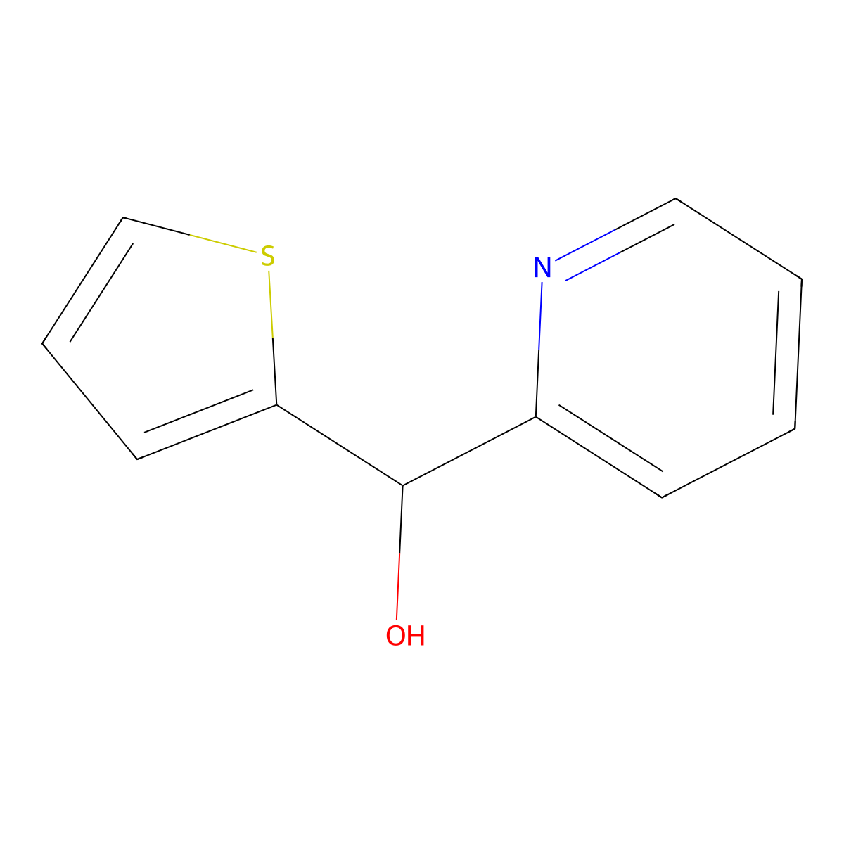 Pyridin-2-yl(thiophen-2-yl)methanol molecular structure, CAS 21327-69-5