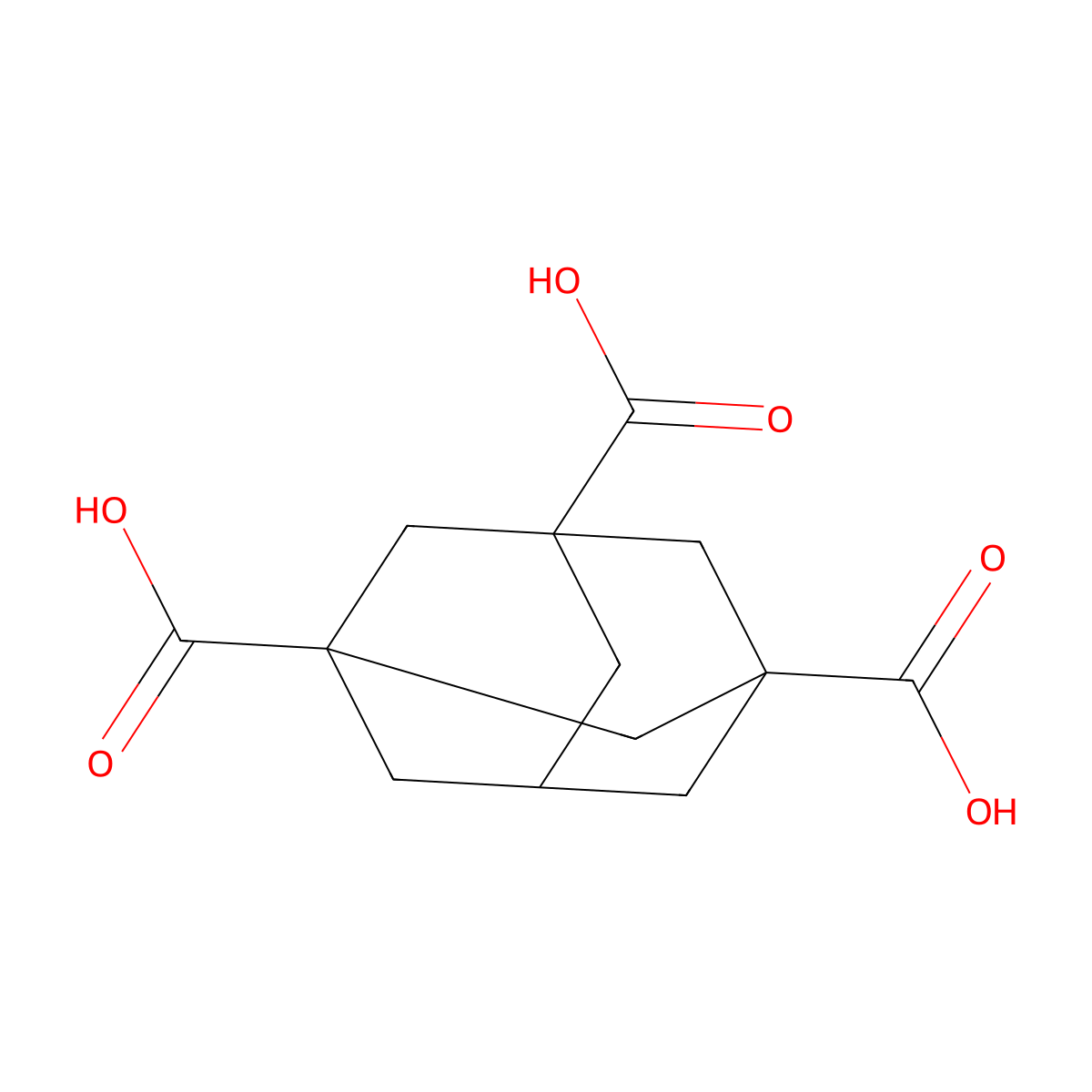 Adamantane-1,3,5-tricarboxylic acid molecular structure, CAS 213274-89-6